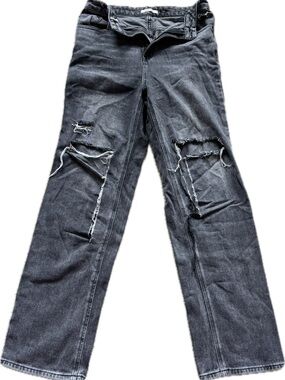 PacSun Black Distressed Straight-Leg Jeans
